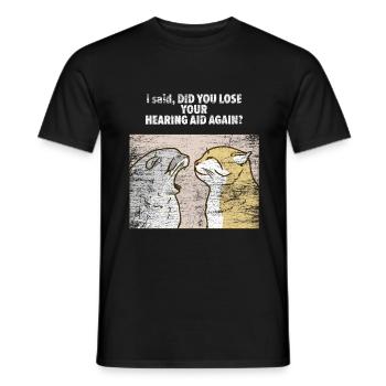 Katzen Hörgerät Hörgeräteakustiker Geschenk - Männer T-Shirt - Schwarz - Vorne - AI Model Male 178 light (178cm)