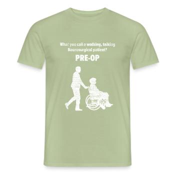 Neurochirurg PRE-OP Operation Geschenk - Männer T-Shirt - Sage - Vorne - AI Model Male 178 light (178cm)