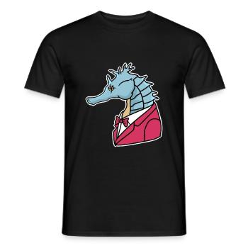 Seepferdchen Smoking Fisch Ozean Geschenk - Männer T-Shirt - Schwarz - Vorne - AI Model Male 178 light (178cm)
