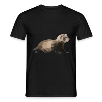 Frettchen Polygon Iltis - Männer T-Shirt - Schwarz - Vorne - AI Model Male 178 light (178cm)