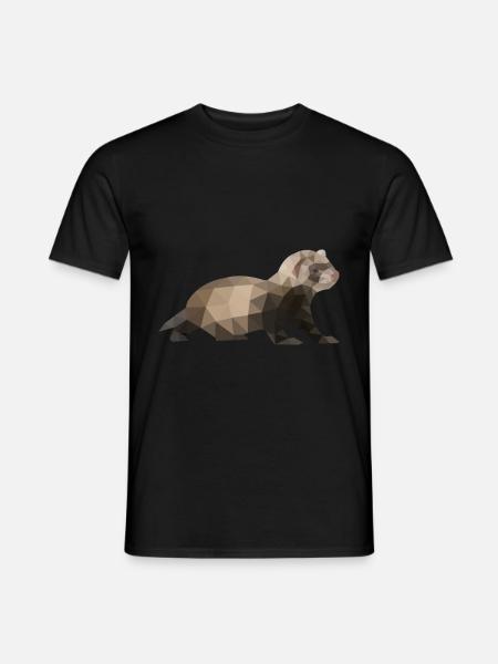 Ferret polygon polecat - Men's T-Shirt - black