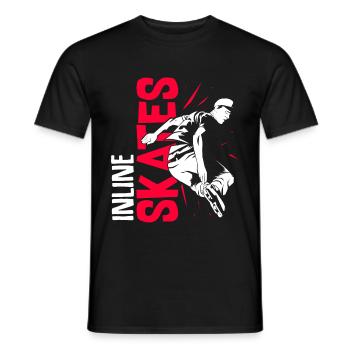 Inline skates roller skate - Men's T-Shirt - black - Front - AI Model Male 178 light (178cm)