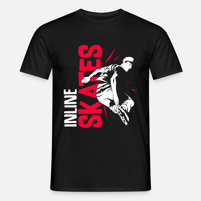 Inline Schlittschuhe Rollschuh - Männer T-Shirt - Schwarz