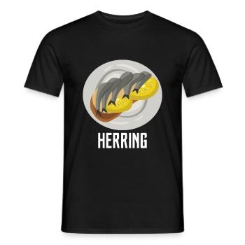 Hering Speisefische - Männer T-Shirt - Schwarz - Vorne - AI Model Male 178 light (178cm)