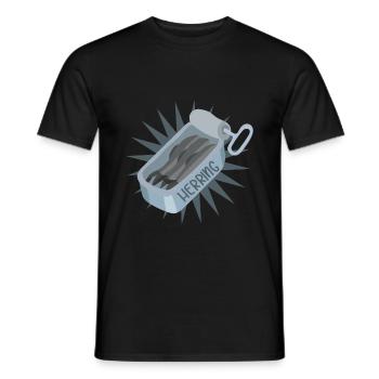 Hering Sardinen - Männer T-Shirt - Schwarz - Vorne - AI Model Male 178 light (178cm)