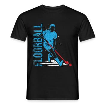 Cadeau de hockey Floorball - T-shirt homme - noir - Devant - AI Model Male 178 light (178cm)