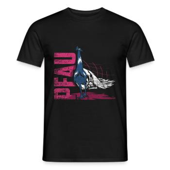 Peacock peahen bird - Men's T-Shirt - black - Front - AI Model Male 178 light (178cm)