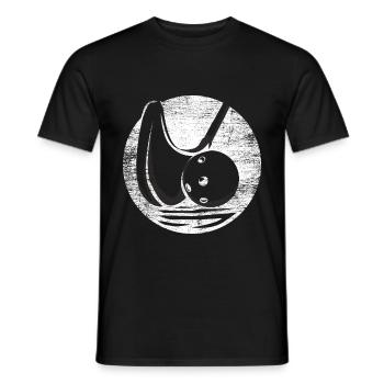 Floorball sports hockey - Men's T-Shirt - black - Front - AI Model Male 178 light (178cm)