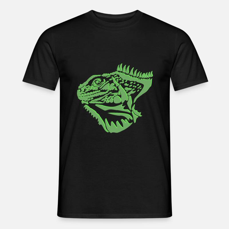 Leguan Eidechse - Männer T-Shirt - Schwarz