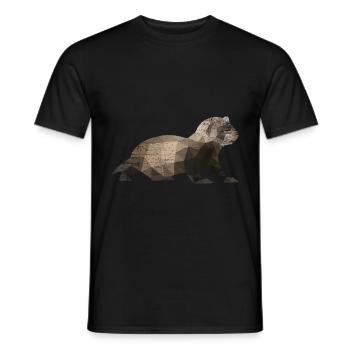 Frettchen Polygon Iltis - Männer T-Shirt - Schwarz - Vorne - AI Model Male 178 light (178cm)