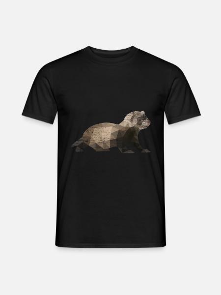 Ferret polygon polecat - Men's T-Shirt - black
