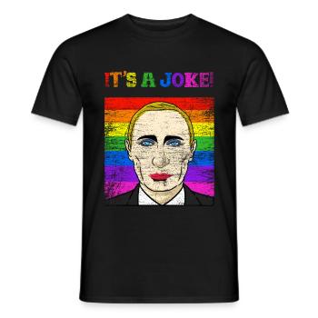 Putin joke politician gift - Men's T-Shirt - black - Front - AI Model Male 178 light (178cm)