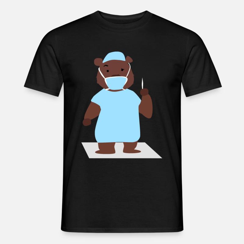 Bär Chirurg - Männer T-Shirt - Schwarz