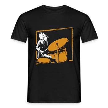 Cadeau de musique batterie - T-shirt homme - noir - Devant - AI Model Male 178 light (178cm)