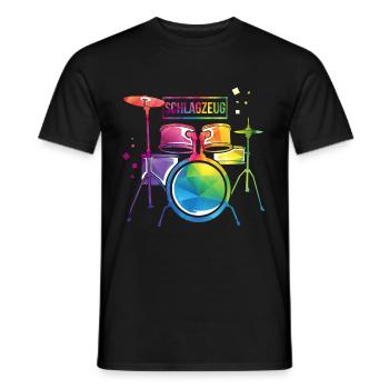 Drum music drum - Men's T-Shirt - black - Front - AI Model Male 178 light (178cm)
