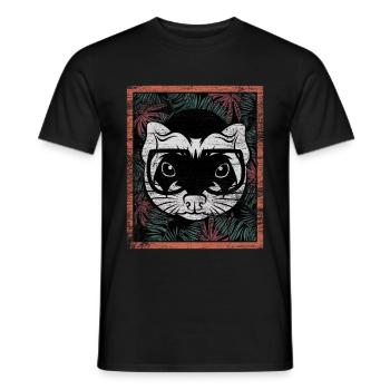 Frettchen Hawaiianisch Geschenk - Männer T-Shirt - Schwarz - Vorne - AI Model Male 178 light (178cm)