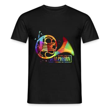 Instrument de musique en laiton - T-shirt homme - noir - Devant - AI Model Male 178 light (178cm)