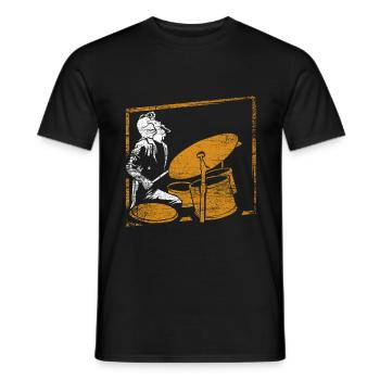Drums music gift - Men's T-Shirt - black - Front - AI Model Male 178 light (178cm)