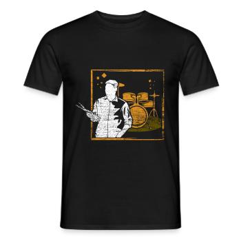 Batterie batterie batteur - T-shirt homme - noir - Devant - AI Model Male 178 light (178cm)