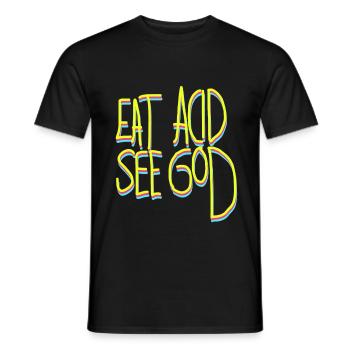 Psychédéliques au LSD acide - T-shirt homme - noir - Devant - AI Model Male 178 light (178cm)