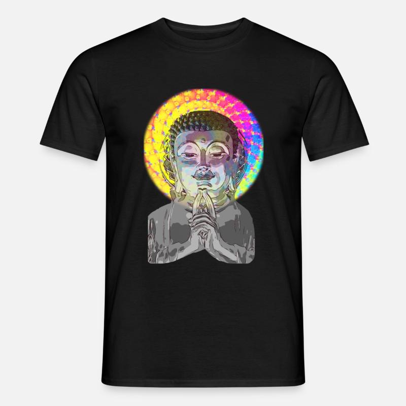 Acid LSD Psychedelisch Drogen Buddha - Männer T-Shirt - Schwarz