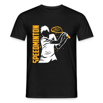 Speedminton - T-shirt homme - noir - Devant - AI Model Male 178 light (178cm)