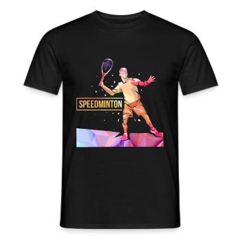 Speedminton - T-shirt homme - noir - Devant - AI Model Male 178 light (178cm)