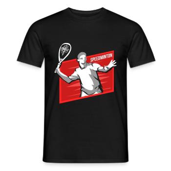 Speedminton - T-shirt homme - noir - Devant - AI Model Male 178 light (178cm)