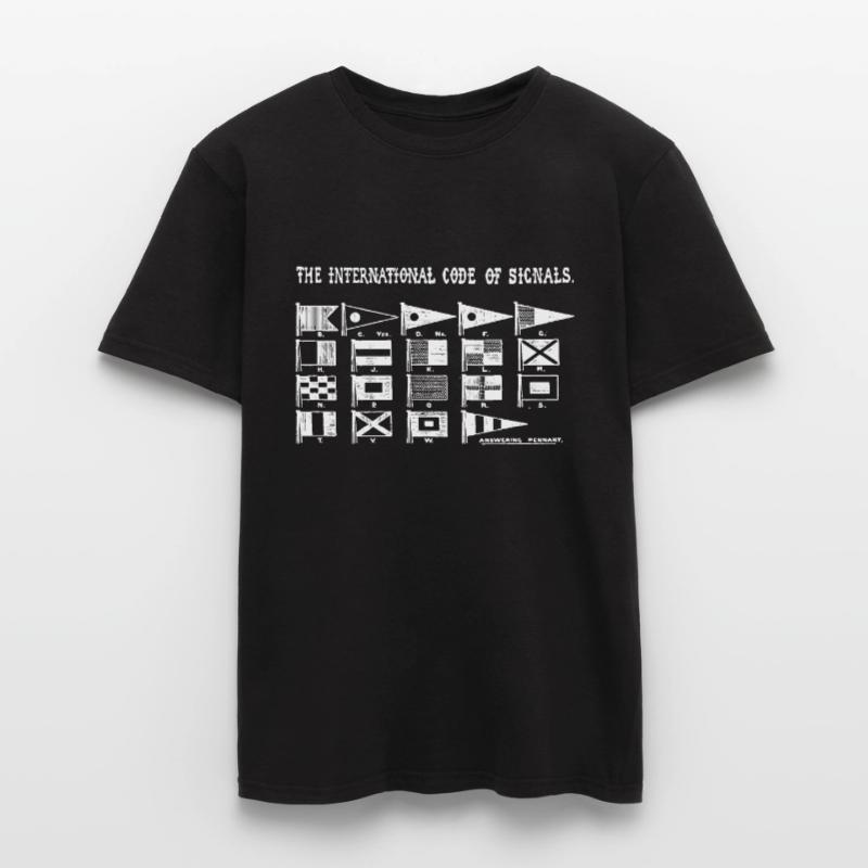 Navigateur de code de drapeau de signalisation T-shirt homme