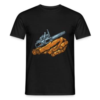 forestry - Men's T-Shirt - black - Front - AI Model Male 178 light (178cm)