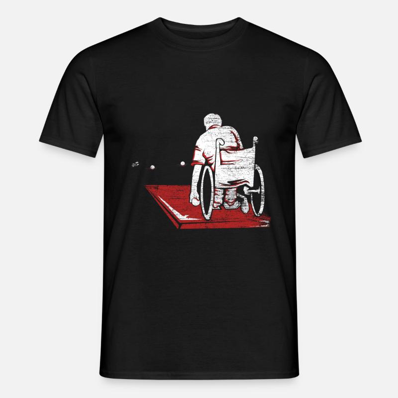Boccia Rollstuhl Athlet - Männer T-Shirt - Schwarz