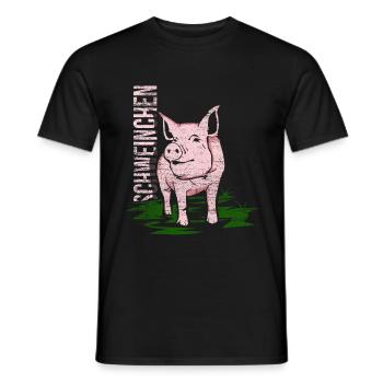 porcin - T-shirt homme - noir - Devant - AI Model Male 178 light (178cm)