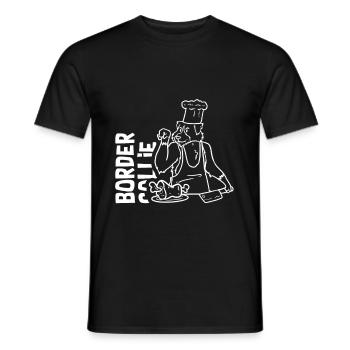 Border Collie Chef - Men's T-Shirt - black - Front - AI Model Male 178 light (178cm)