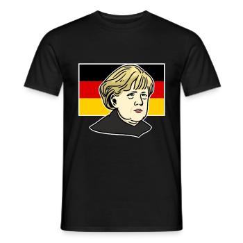 Angela Merkel - Männer T-Shirt - Schwarz - Vorne - AI Model Male 178 light (178cm)