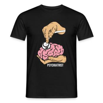psychiatre - T-shirt homme - noir - Devant - AI Model Male 178 light (178cm)