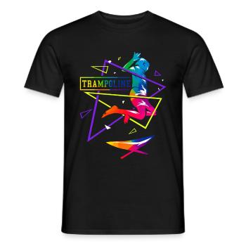 Trampoline polygon - Men's T-Shirt - black - Front - AI Model Male 178 light (178cm)