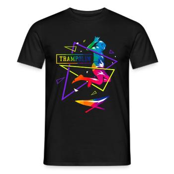 Trampoline polygon - Men's T-Shirt - black - Front - AI Model Male 178 light (178cm)