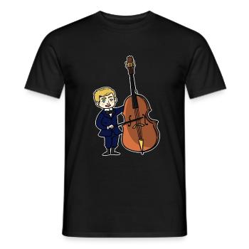 Contrebasse enfant - T-shirt homme - noir - Devant - AI Model Male 178 light (178cm)
