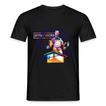 Chimney sweep polygon - Men's T-Shirt - black - Front - AI Model Male 178 light (178cm)