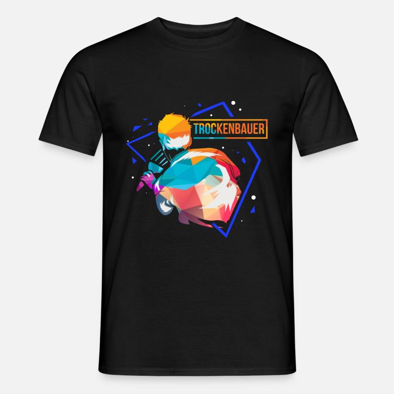 Trockenbauer Polygon - Männer T-Shirt - Schwarz