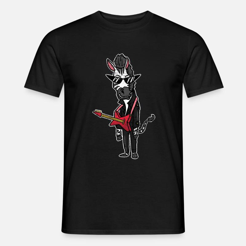 Zebra Rocker Geschenk - Männer T-Shirt - Schwarz