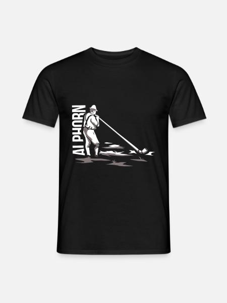 Alphorn - Männer T-Shirt - Schwarz