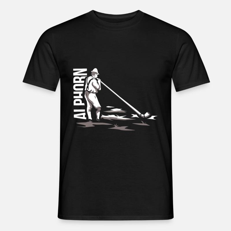 Alphorn - Männer T-Shirt - Schwarz