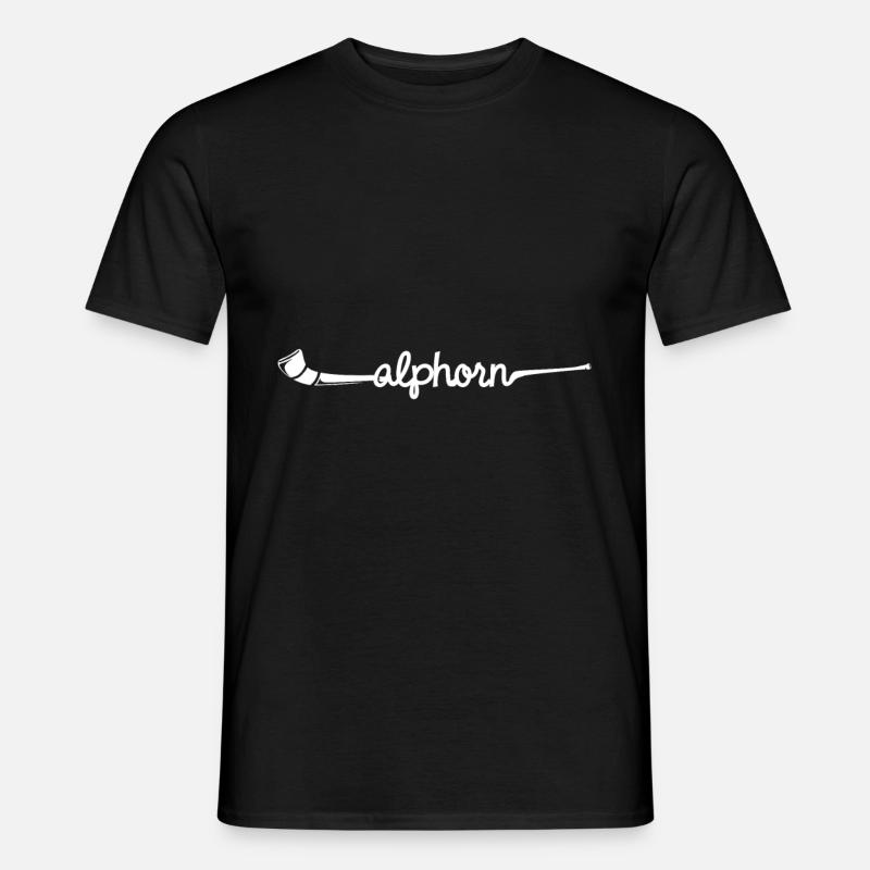 Alphorn - Männer T-Shirt - Schwarz