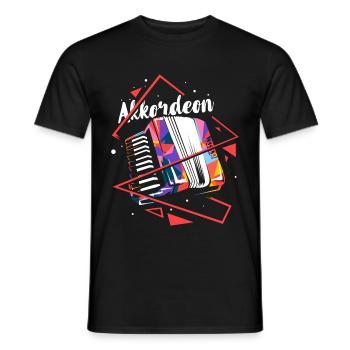 Akkordeon Polygon - Männer T-Shirt - Schwarz - Vorne - AI Model Male 178 light (178cm)