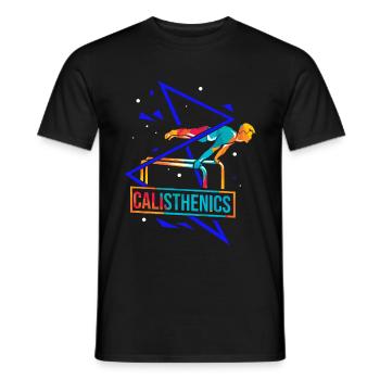 Calisthenics polygon - Men's T-Shirt - black - Front - AI Model Male 178 light (178cm)