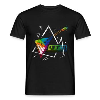 Balalaika Polygon Geschenk - Männer T-Shirt - Schwarz - Vorne - AI Model Male 178 light (178cm)