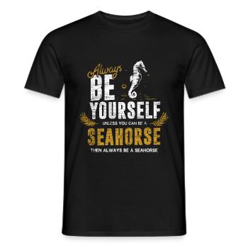Seepferdchen Geschenk - Männer T-Shirt - Schwarz - Vorne - AI Model Male 178 light (178cm)
