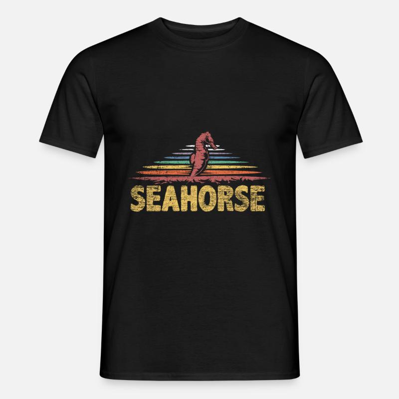 Seepferdchen Geschenk - Männer T-Shirt - Schwarz