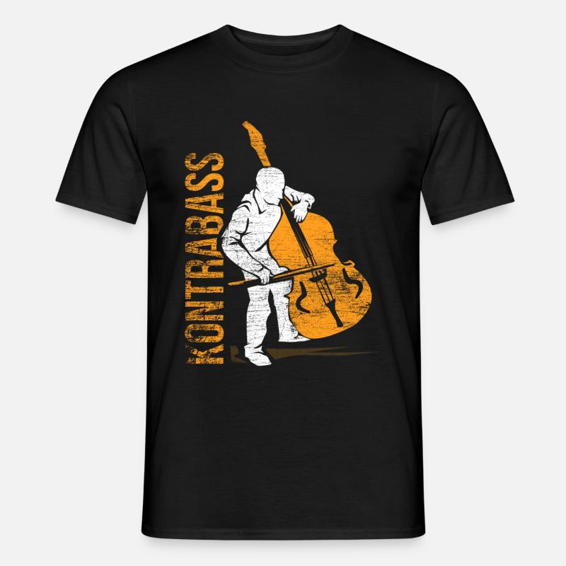 Kontrabass Musiker Geschenk - Männer T-Shirt - Schwarz